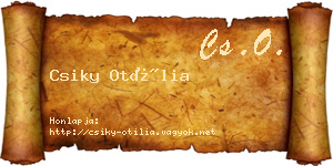 Csiky Otília névjegykártya